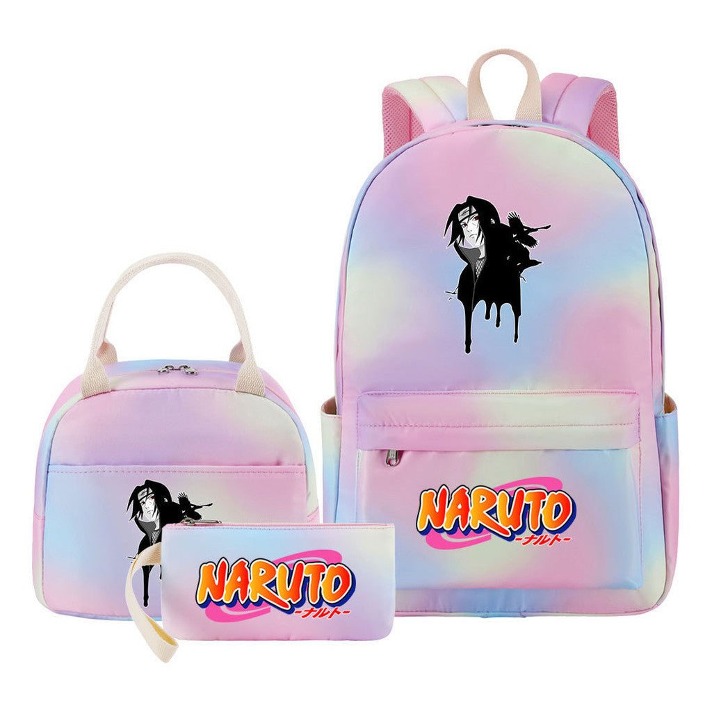 Naruto Student Girl Backpack Lunch Bag Three Piece Set Backpack Set