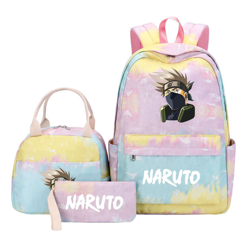 Naruto Teenage Student Girls School Bag Lunch Bag Three Piece Set Backpack Set