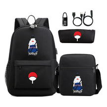 Naruto Usb Password Lock Year Student School Bag Three Piece Set Backpack Set