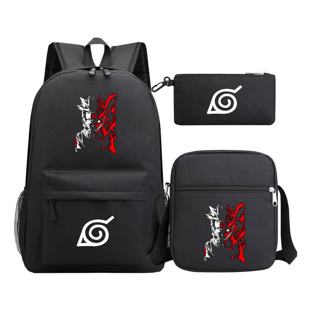 Anime Naruto Starry Sky Student School Bag Three Piece Set Backpack Set