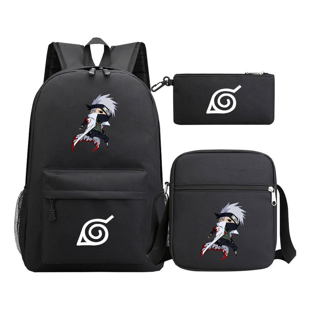 Anime Naruto Starry Sky Student School Bag Three Piece Set Backpack Set