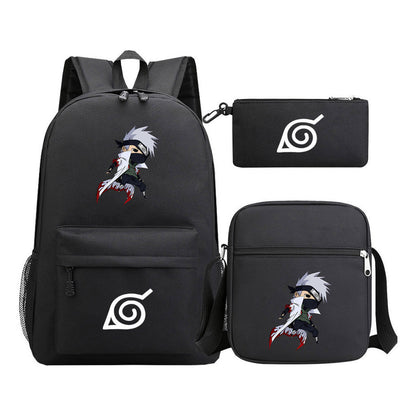 Anime Naruto Starry Sky Student School Bag Three Piece Set Backpack Set