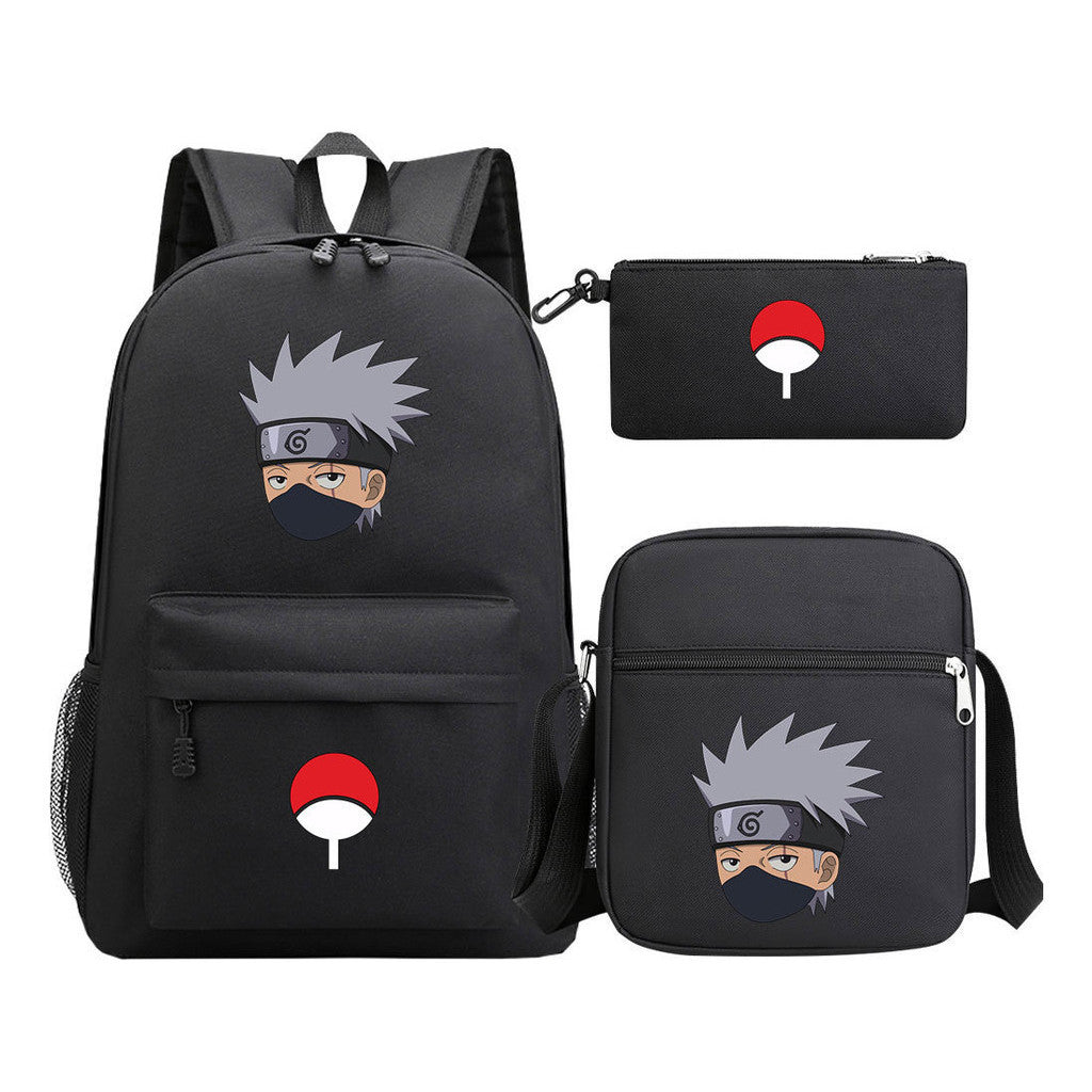 Anime Naruto Starry Sky Youth School Bag Three Piece Set For Men And Women Backpack Set