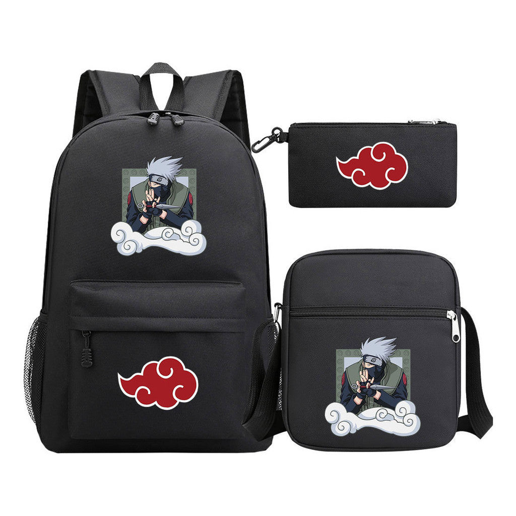Anime Naruto Starry Sky Youth School Bag Three Piece Set For Boys And Girls Backpack Set