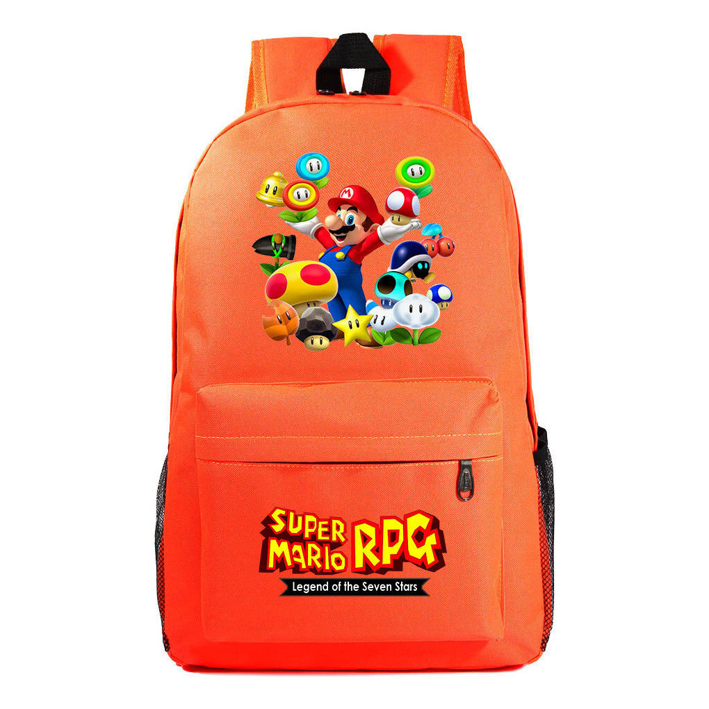 Super Mario Starry Sky Youth Student Backpack For Men And Women's Leisure Travel Backpack