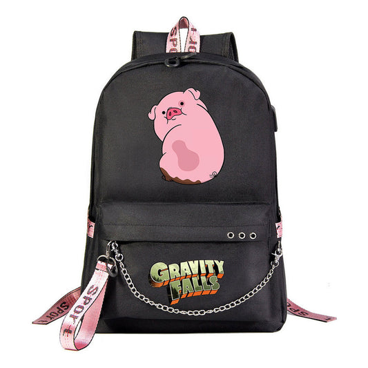Cartoon Strange Town Youth Student School Bag Men's And Women's Leisure Travel Backpack