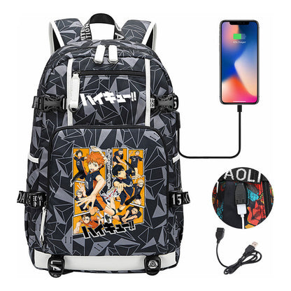 Volleyball Youth Usb Large Capacity Youth Student School Bag Men's And Women's Leisure Travel Backpack