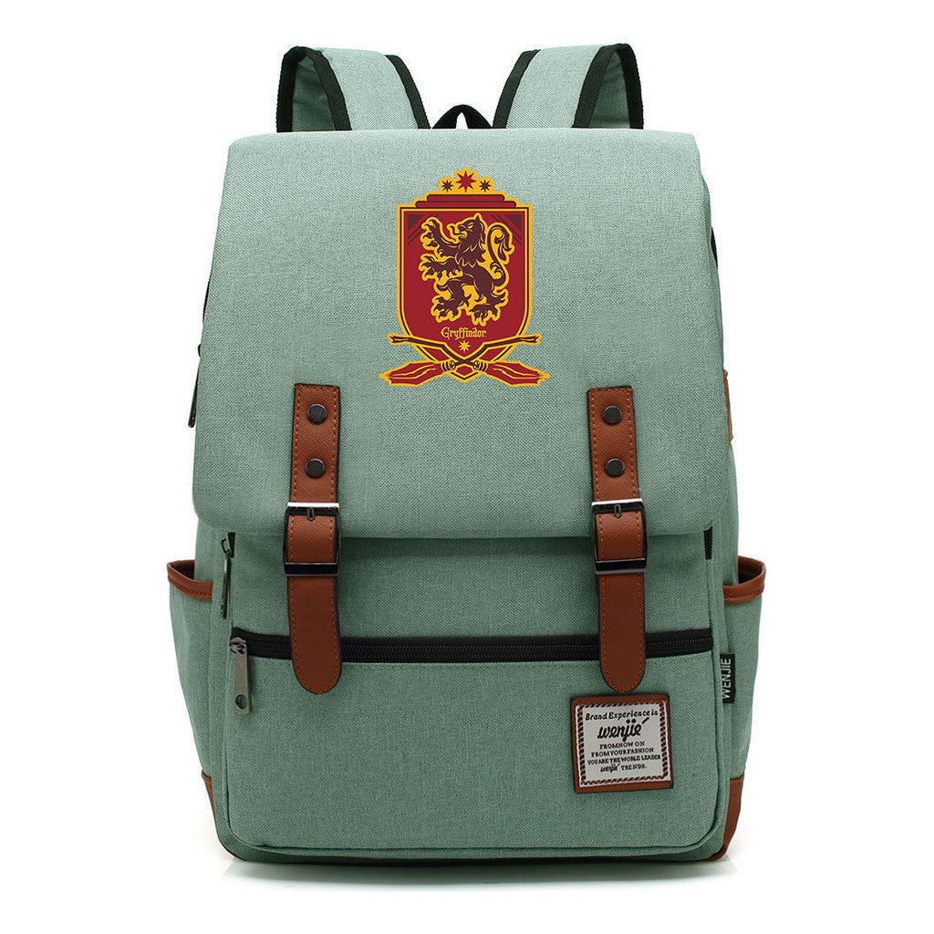 School Of Witchcraft And Wizardry Printed Youth Student Backpack For Men And Women, Casual Belt Buckle, Classic Backpack
