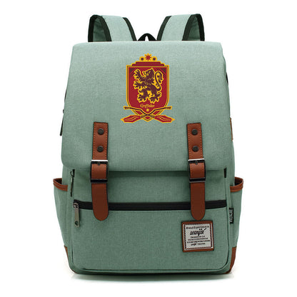 School Of Witchcraft And Wizardry Printed Youth Student Backpack For Men And Women, Casual Belt Buckle, Classic Backpack
