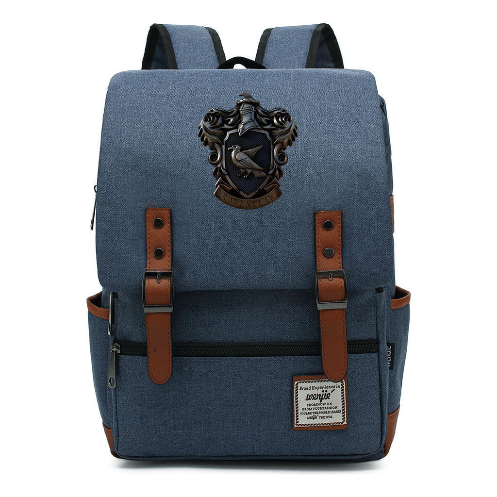School Of Witchcraft And Wizardry Printed Youth Student School Bag Casual Belt Buckle Classic Backpack