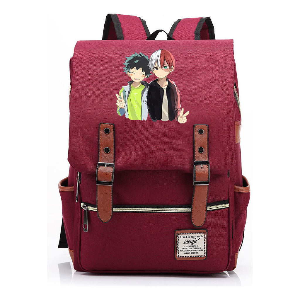 Anime My Heroes Academy Printed Youth Student School Bag Casual Belt Buckle Classic Backpack