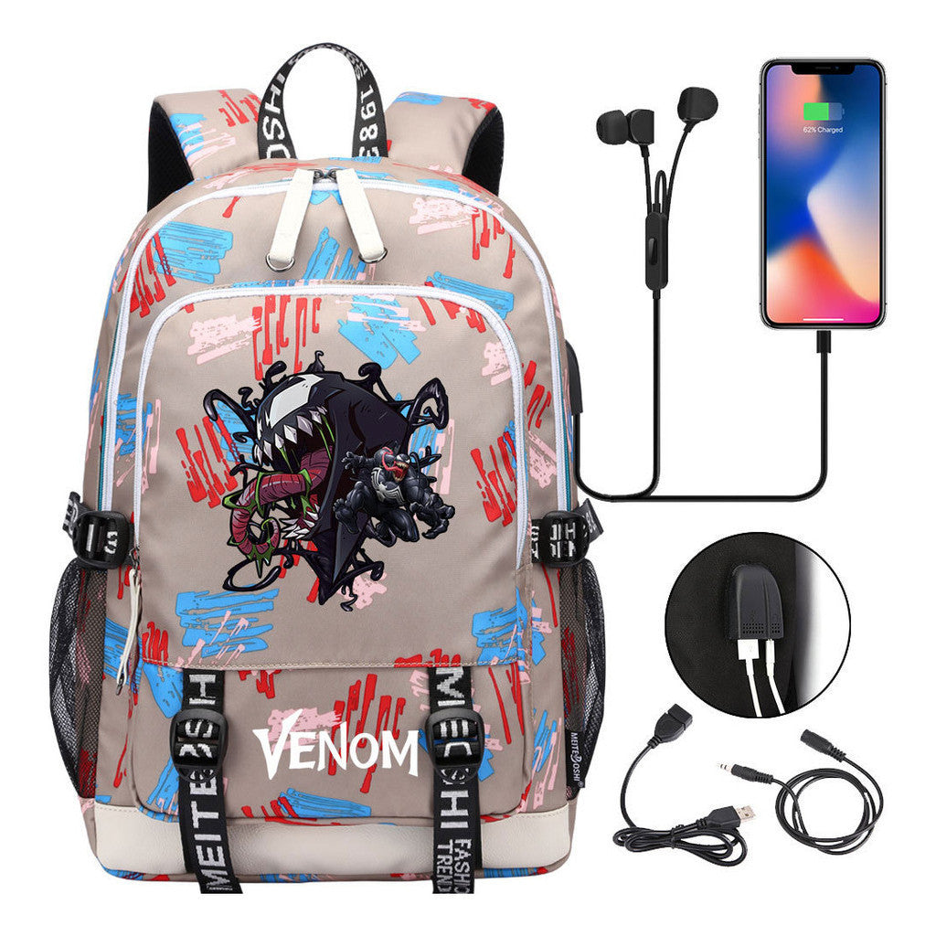 Youth Student Backpack Usb Men's And Women's Leisure Backpack