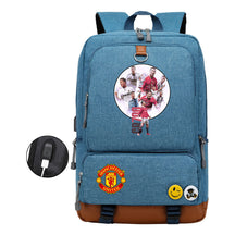 Football Star Cristiano Ronaldo Printed Usb Student Backpack For Leisure Travel Backpack