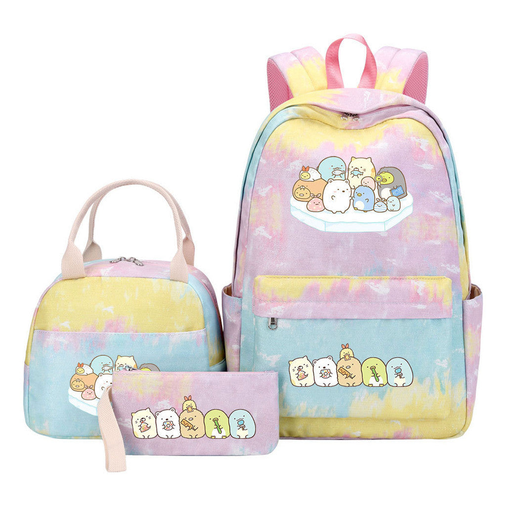 Game Corner Biology Youth Student Girls School Bag Lunch Bag Three Piece Set Backpack Set