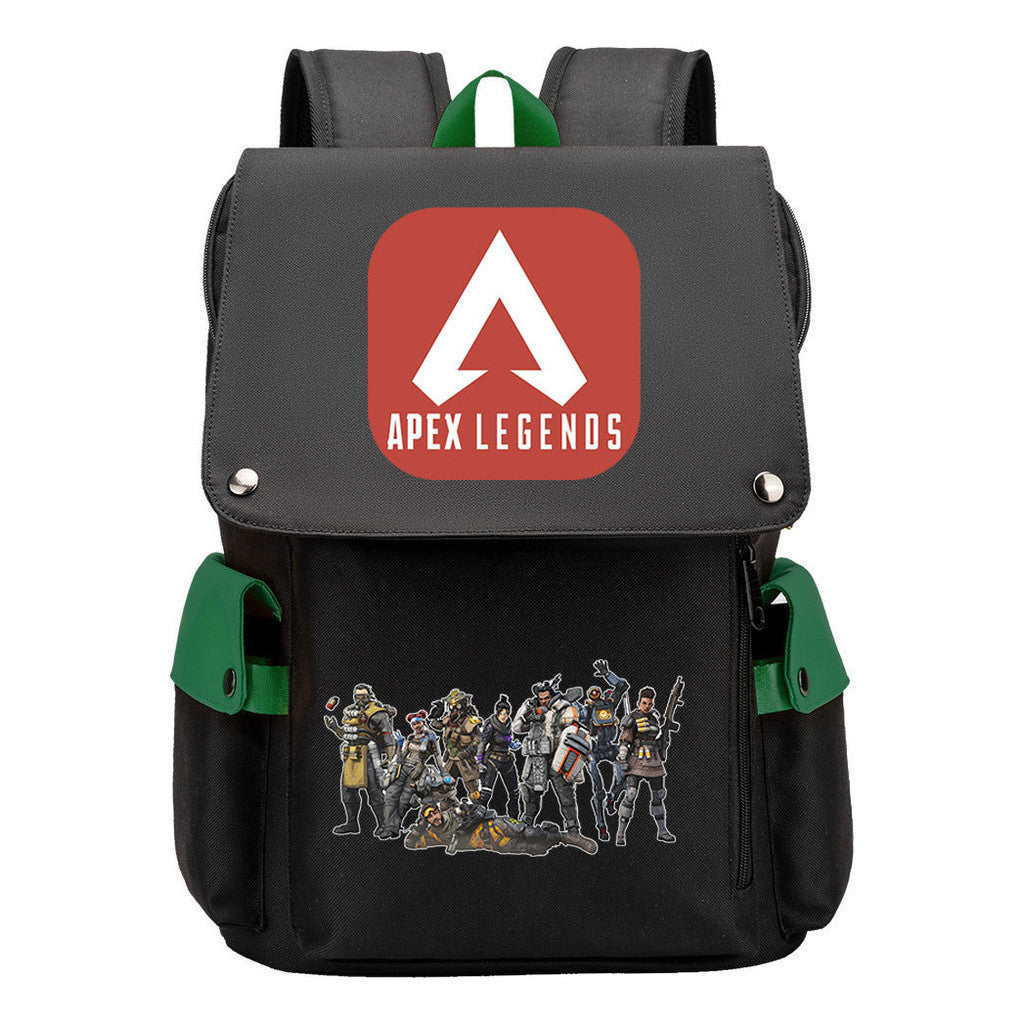 Apex Hero Print Usb Charging Cap Headpiece Student Backpack Leisure Backpack