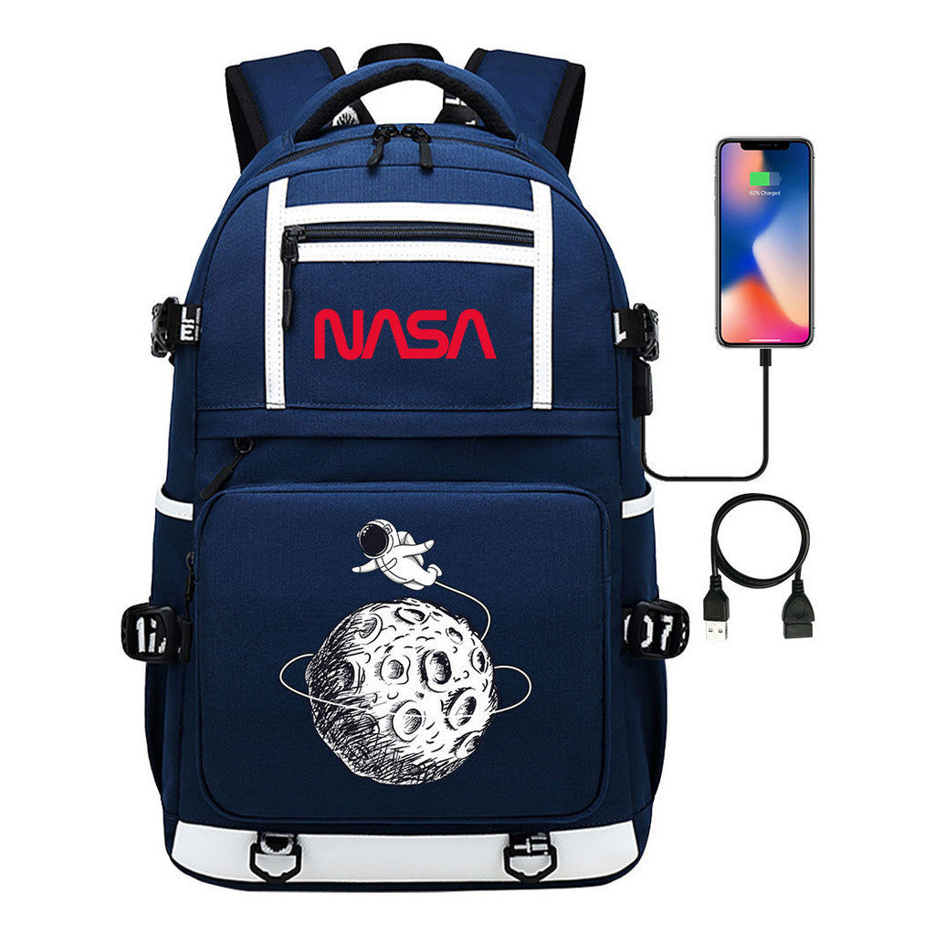 Printed Usb Youth School Bag Backpack Leisure Travel Backpack