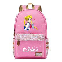 Anime Peripheral Beautiful Girl Warrior Student Backpack, Floral Casual Backpack