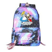 Cheshire Cat Alice's Adventure In Wonderland Youth School Bag Casual Weaving Strap Backpack