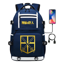 Golden Attack Giant Print Usb Youth Student Backpack Men's And Women's Backpack Leisure Travel Backpack