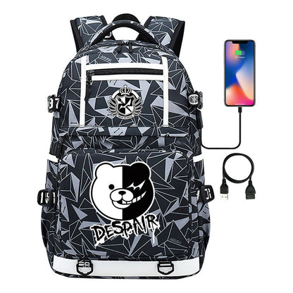 Cartoon Cartoon Printed Usb Youth Student Backpack Men's And Women's Backpack Leisure Travel Backpack