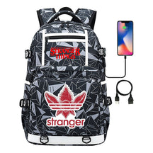 Strange Story Printed Usb Youth Student Backpack For Men And Women's Leisure Travel Backpack