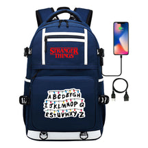 Strange Story Printed Usb Youth Student Backpack For Men And Women's Leisure Travel Backpack