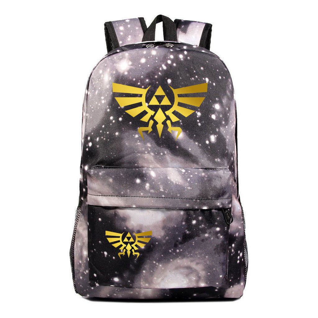 Golden Printed Youth Student Backpack Men And Women's Leisure Backpack