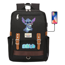 Anime Star Baby Stitch Printed Youth Student School Bag Casual Magnetic Buckle Backpack