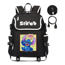 Anime Star Baby Stitch Printed Usb Youth Student Backpack For Leisure Travel Backpack