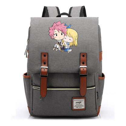 Printed Teenage Student Backpack For Men And Women With Casual Belt Buckle Classic Backpack