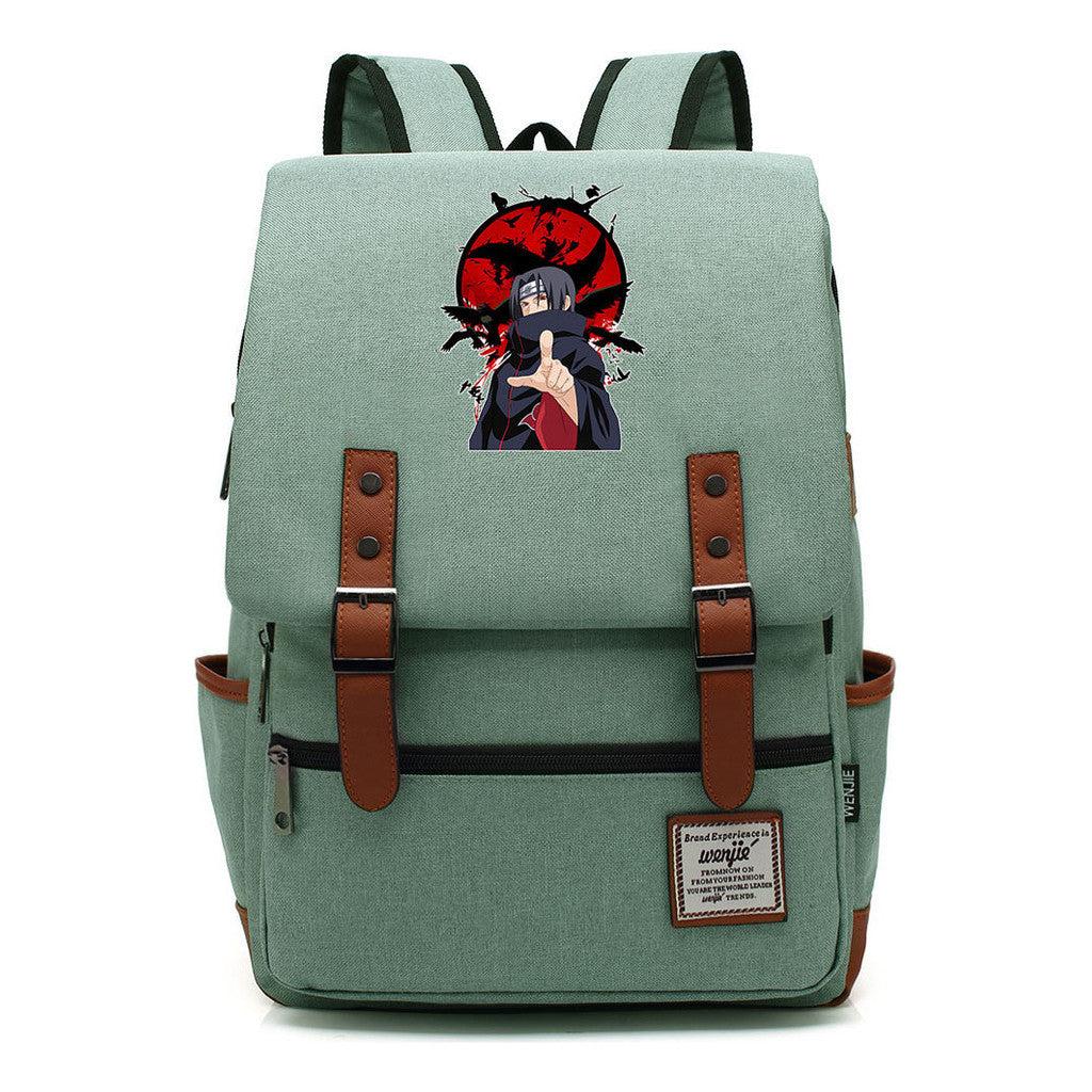 Naruto Printed Student Backpack For Men And Women, Casual Belt Buckle, Classic Backpack
