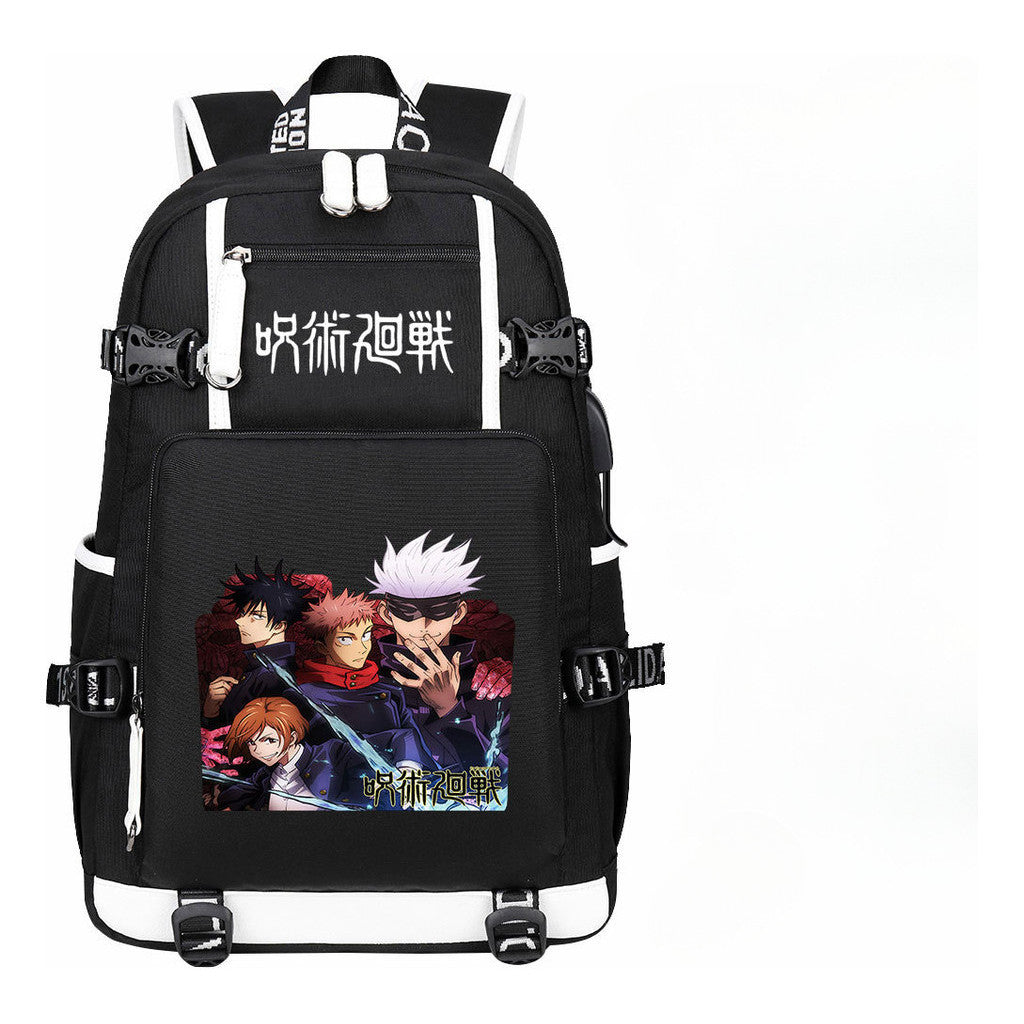 Printed Usb Youth Student Backpack For Men And Women's Leisure Large Capacity Travel Backpack
