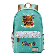 Toy Bear Game, Fashionable Print, Teenage Girl Student Backpack, Casual Canvas Backpack