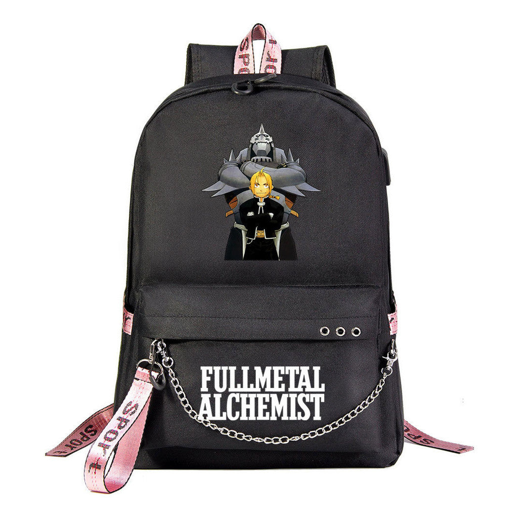 Printed Usb Student Backpack For Men And Women's Leisure Travel Backpack