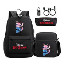 Interstellar Baby Stitch Usb Password Lock Youth Student Backpack 3-piece Set For Men And Women Backpacks