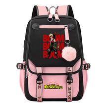 My Heroes Academy Usb Student Backpack For Boys And Girls, Casual Weaving Ribbon Flip Back Backpack