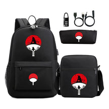 Naruto Usb Password Lock Year Student School Bag Three Piece Set Backpack Set