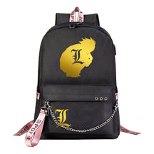 Golden Death Note Usb Youth Student Backpack For Boys And Girls Leisure Travel Backpack