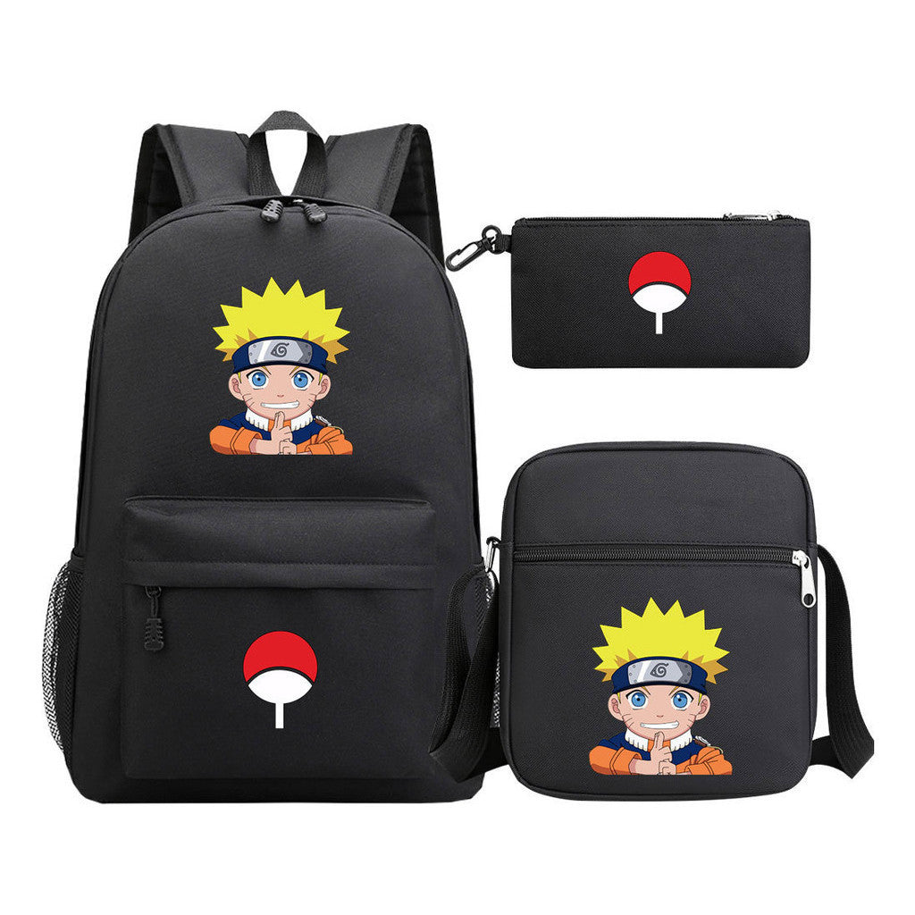 Anime Naruto Starry Sky Youth School Bag Three Piece Set For Men And Women Backpack Set