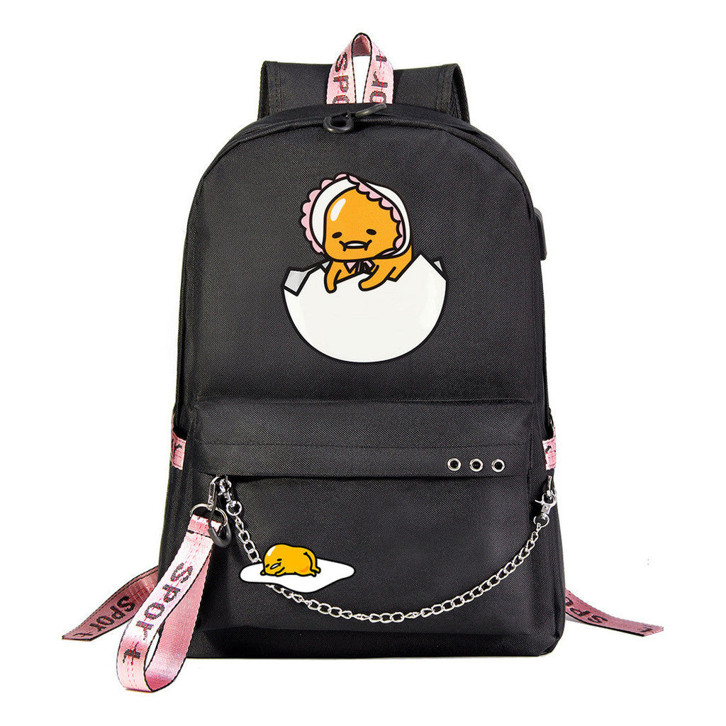 Lazy Egg Usb Youth Student Backpack For Men And Women's Leisure Travel Backpack