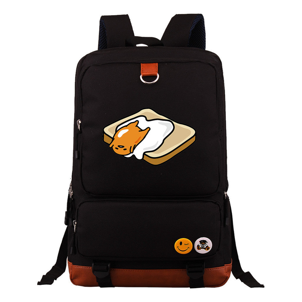 Cartoon Anime Lazy Egg Youth Student Backpack With Large Capacity Travel Bag For Boys And Girls Backpack