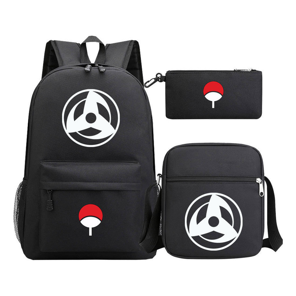 Anime Naruto Starry Sky Youth School Bag Three Piece Set For Men And Women Backpack Set