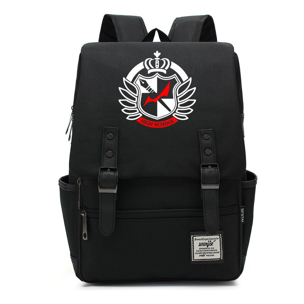 Printed Teenage Student Backpack For Men And Women With Casual Belt Buckle Classic Backpack