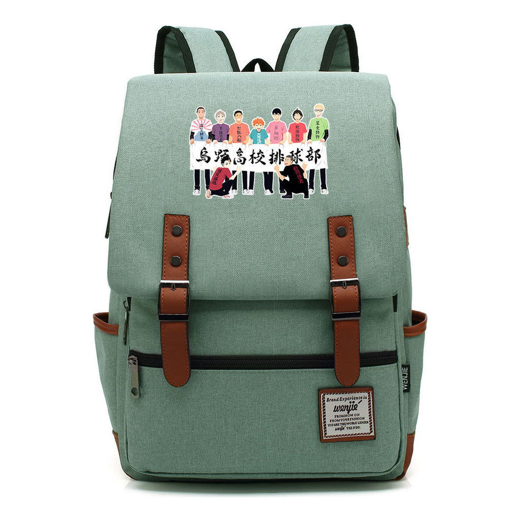 Volleyball Youth Printed Youth Student School Bag Men's And Women's Leisure Belt Buckle Classic Backpack