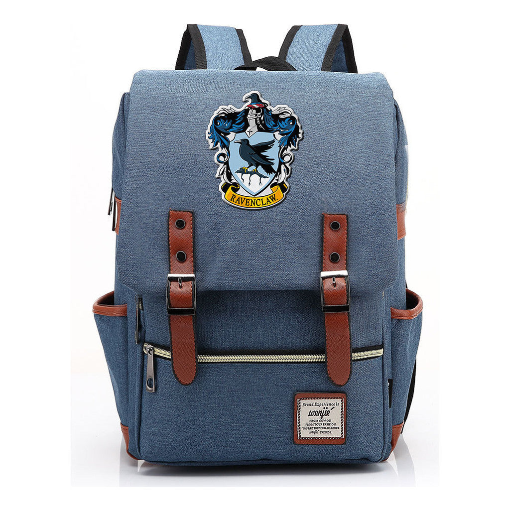 School Of Witchcraft And Wizardry Printed Student School Bag Casual Belt Buckle Classic Backpack