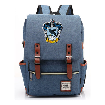 School Of Witchcraft And Wizardry Printed Student School Bag Casual Belt Buckle Classic Backpack