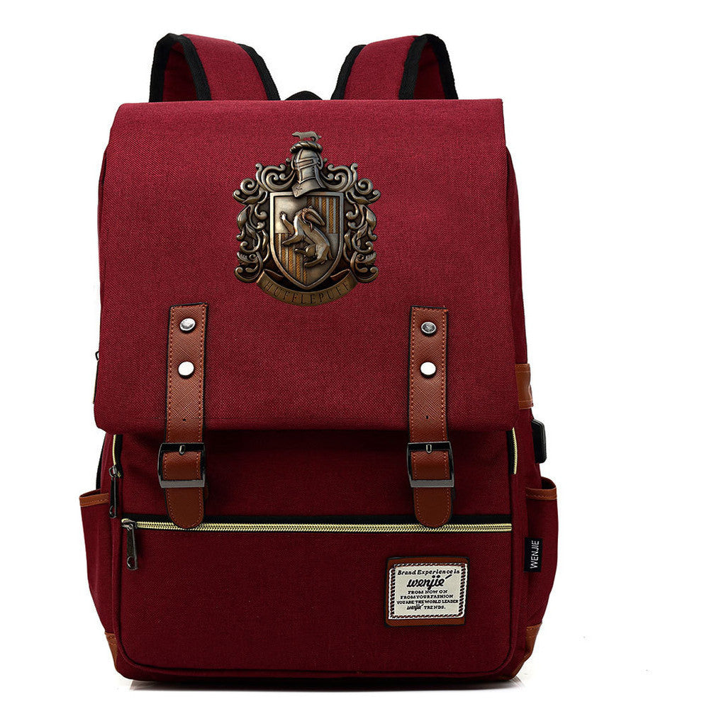 Academy Of Magic Teen Student School Bag Usb Casual Belt Buckle Backpack