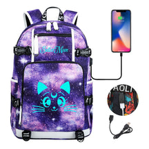Beautiful Girl Warrior Usb Schoolbag For Young Students Men And Women Travel Backpack