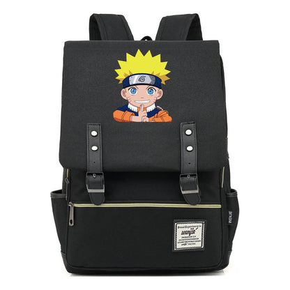 Naruto Printed Teenage Student Backpack For Men And Women, Casual Belt Buckle, Classic Backpack 38*27*12.5cm