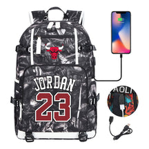 Sports Basketball Star Printed Usb Youth Student Backpack For Men And Women's Leisure Travel Backpack